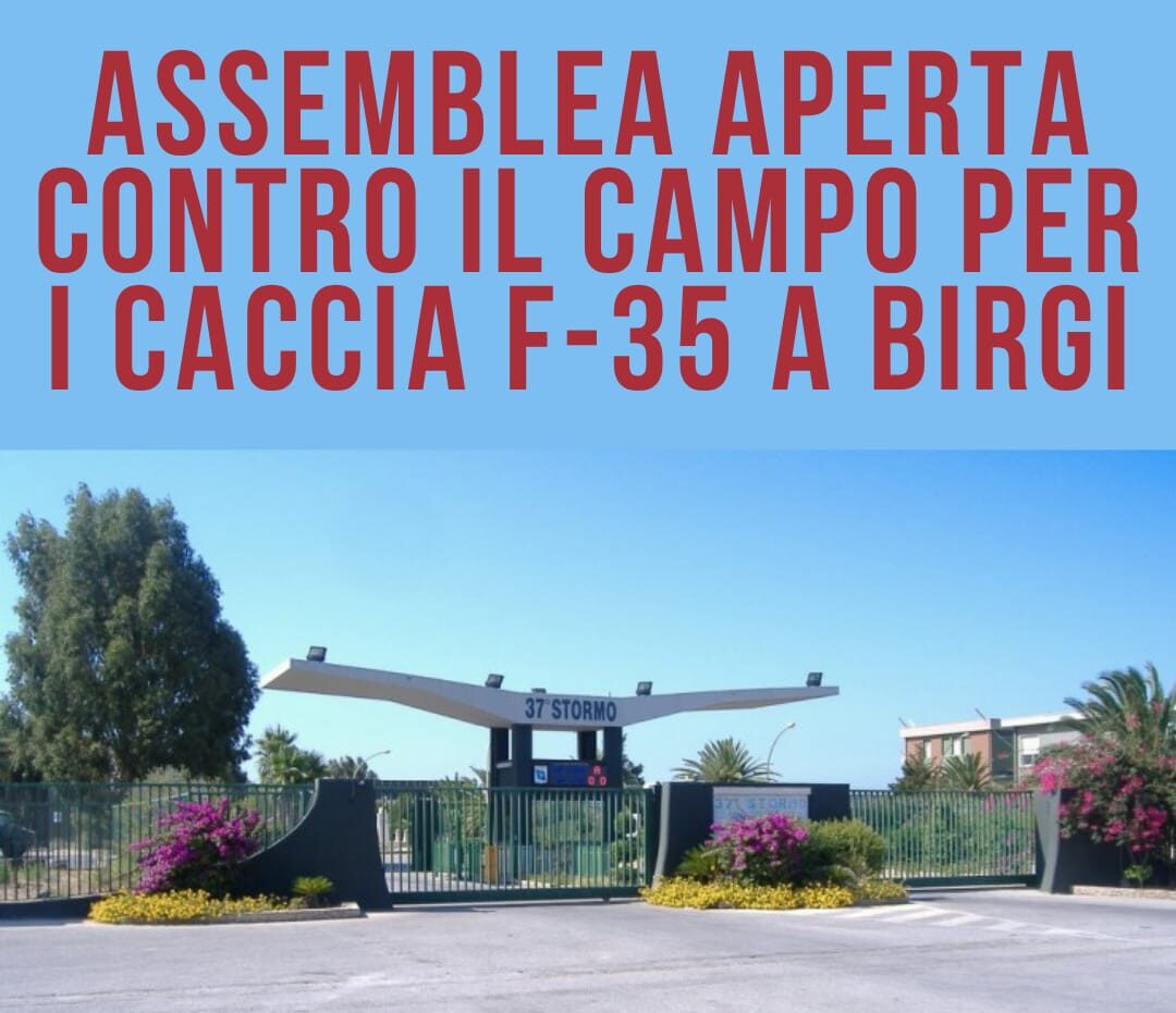 F-35 a Birgi, nuova assemblea a Trapani contro la militarizzazione del territorio