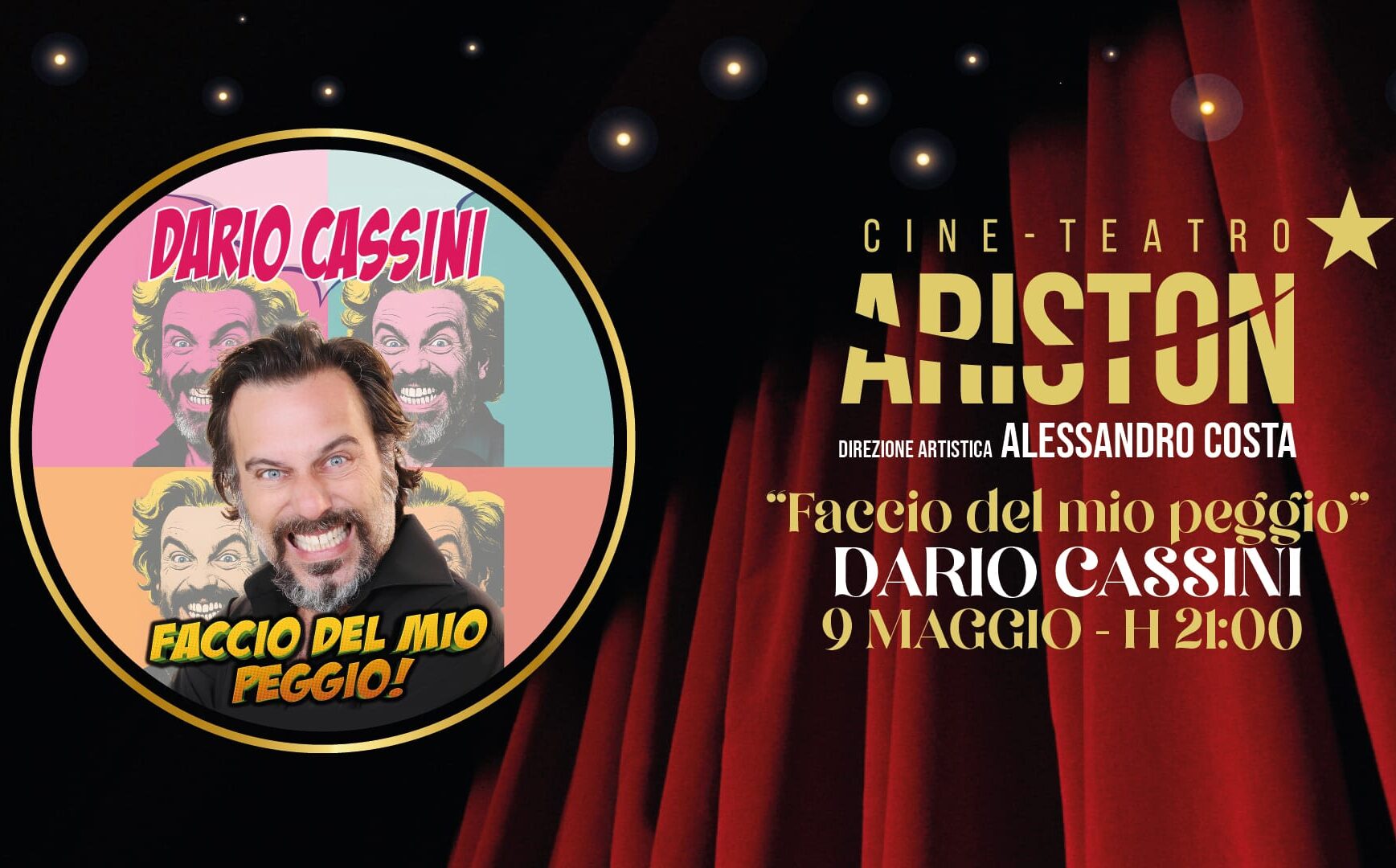 A Trapani Dario Cassini in “Faccio del mio peggio”