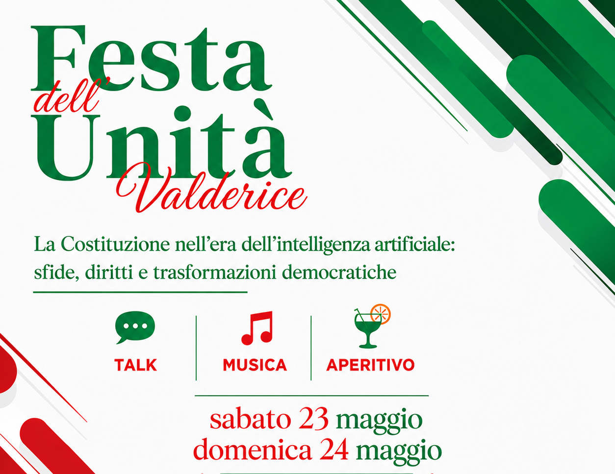 A Valderice un week end con la Festa dell’Unità. Il programma