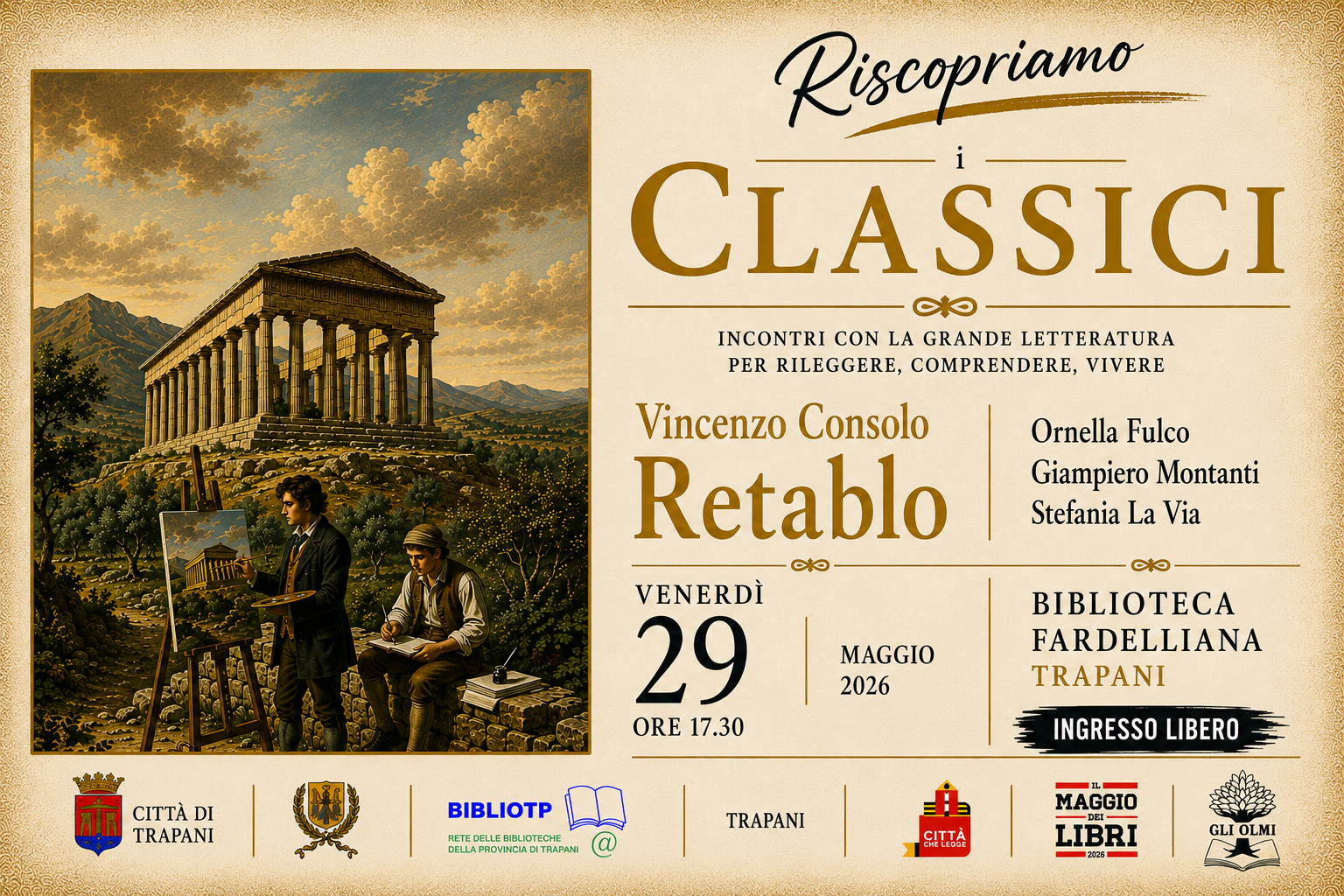 Alla Fardelliana di Trapani incontro dedicato a “Retablo” di Vincenzo Consolo