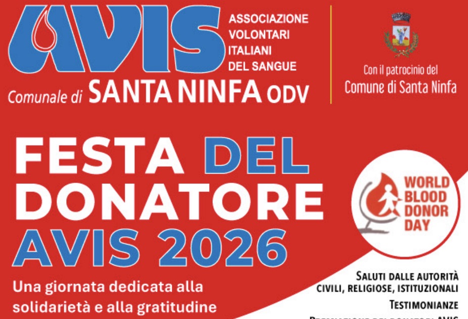 Santa Ninfa celebra la solidarietà: il 13 e 14 giugno torna la “Festa del Donatore Avis” ￼