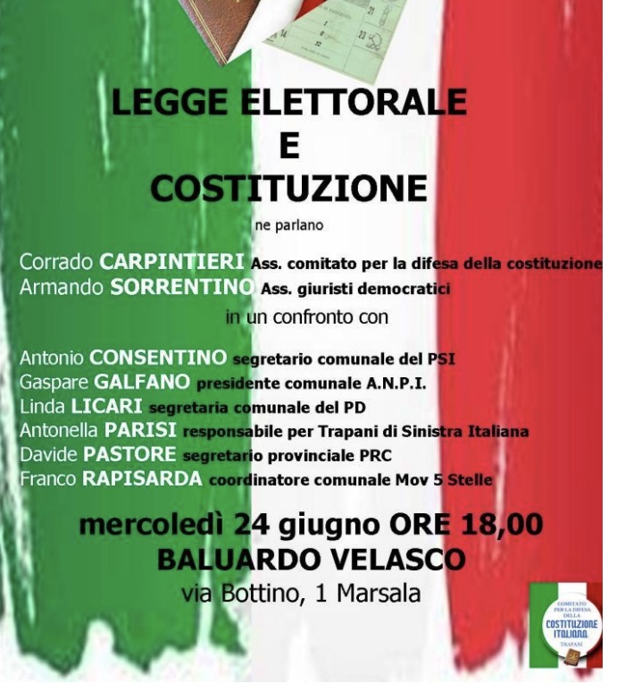 Incontro pubblico a Marsala contro la riforma sulla legge elettorale