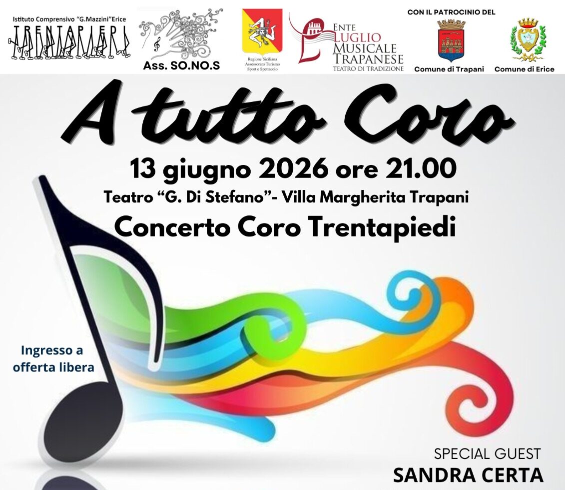 Trapani: “A Tutto Coro”, concerto di beneficenza a Villa Margherita