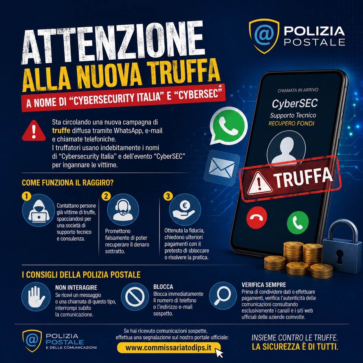 Falsa assistenza per recuperare il denaro delle truffe: l’allarme della Polizia Postale