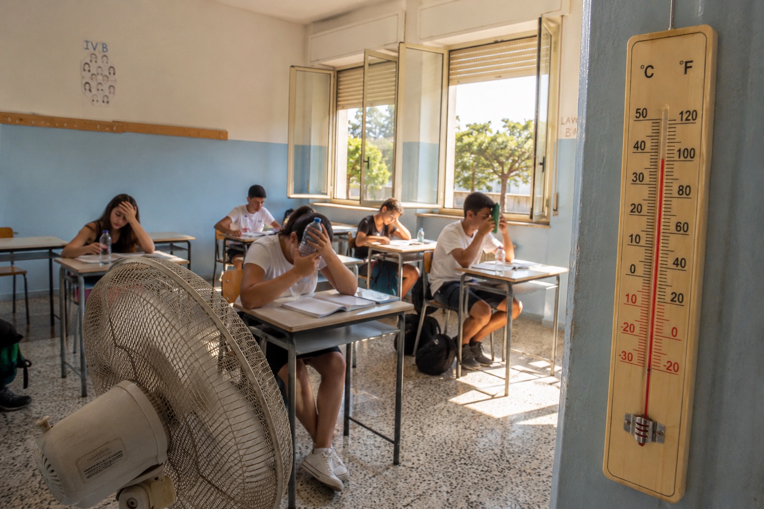 Scuola e caldo estremo: “Serve un calendario scolastico adeguato ai cambiamenti climatici”