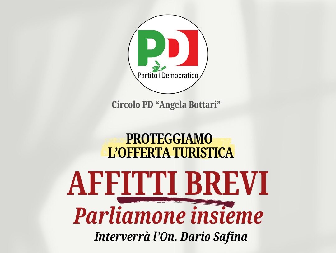 Turismo e affitti brevi, il PD di Trapani ne parla in un incontro il 13 luglio