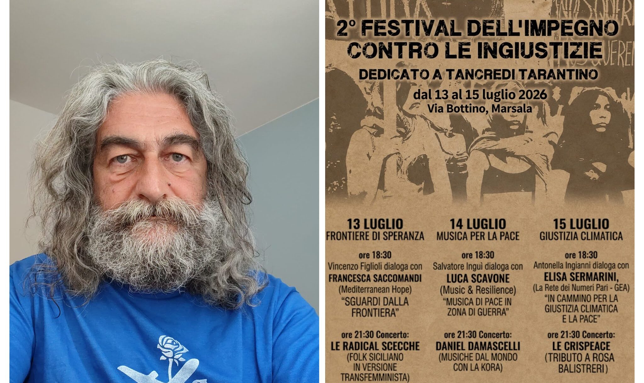 Torna a Marsala il  Festival dell’impegno contro le ingiustizie. Inguì: “Ricordiamo Tancredi Tarantino per promuovere il cambiamento”