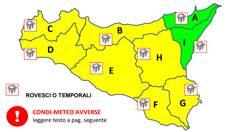 Ancora maltempo in Sicilia: allerta gialla per mercoledì 29 luglio
