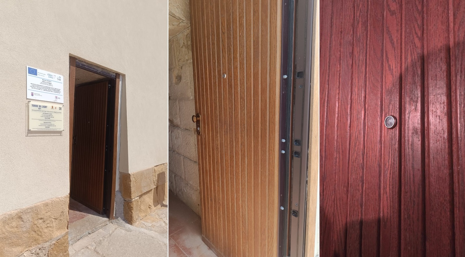 Trapani, una porta “da condominio” deturpa la Torre di Ligny…