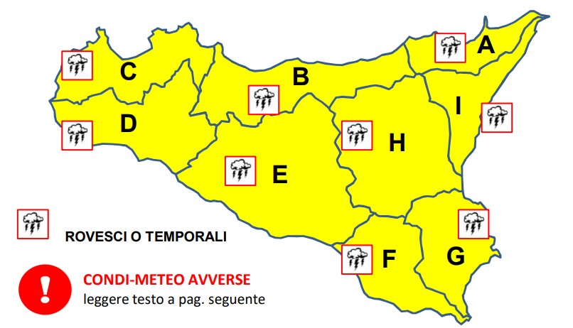 Arriva la pioggia in Sicilia: temperature in calo e allerta gialla nelle prossime ore