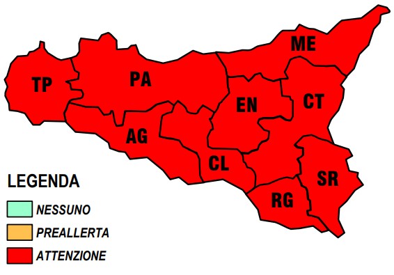 Caldo senza fine in Sicilia: anche lunedì ci sarà allerta rossa per rischio incendi e ondate di calore