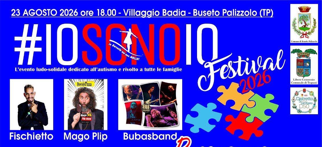 Buseto Palizzolo ospita #IOSONOIO Festival 2026, evento ludo-solidale sull’autismo
