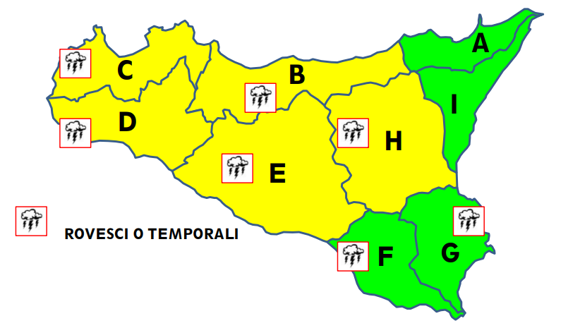Piogge e allerta gialla nelle prossime ore, il week end siciliano comincia nel segno del maltempo