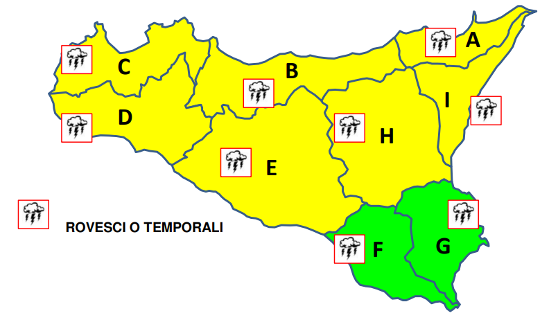Le previsioni meteo per sabato 19 settembre: pioggia e allerta gialla in Sicilia occidentale