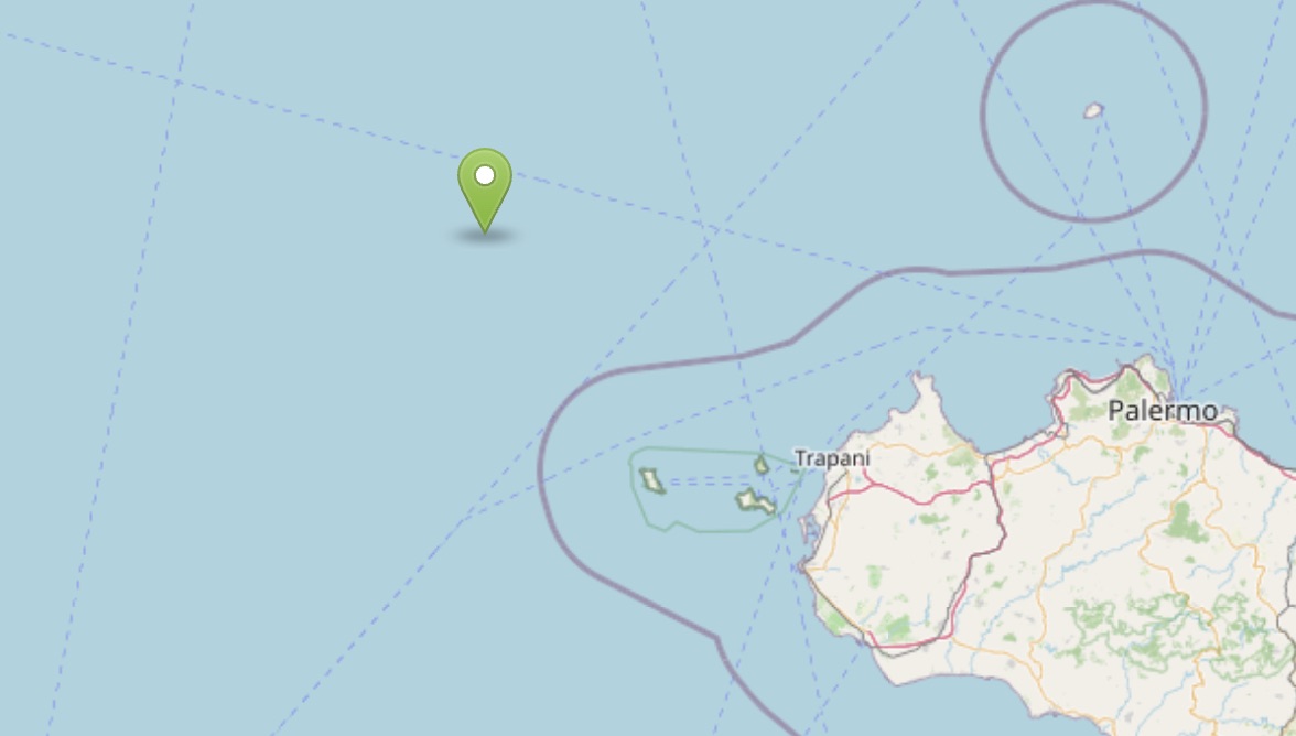 Terremoto magnitudo 3.0 al largo delle isole Egadi