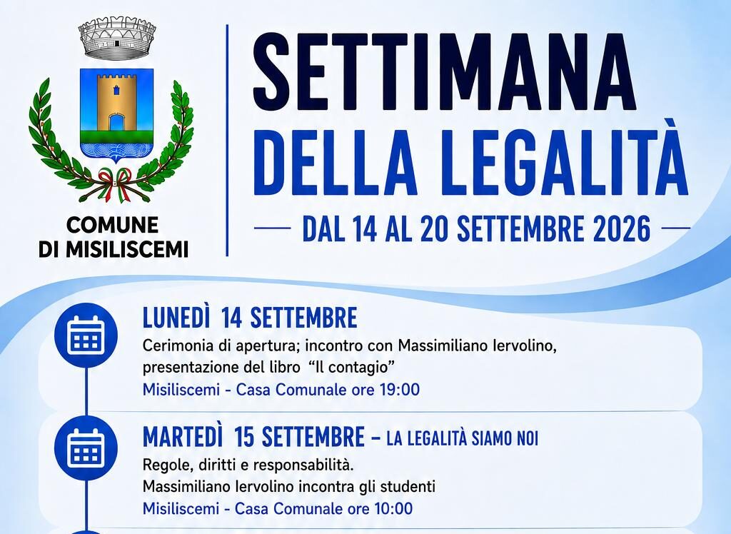 A Misiliscemi la “Settimana della Legalità” dal 14 al 20 settembre