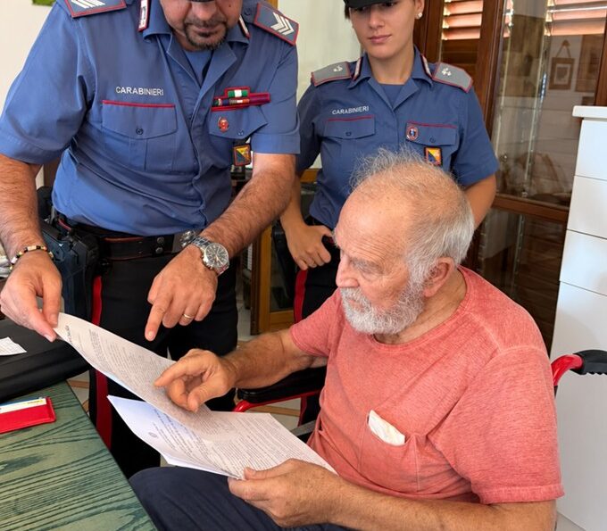 Mazara: non deambula ma vuole sporgere una denuncia, i Carabinieri si recano da lui