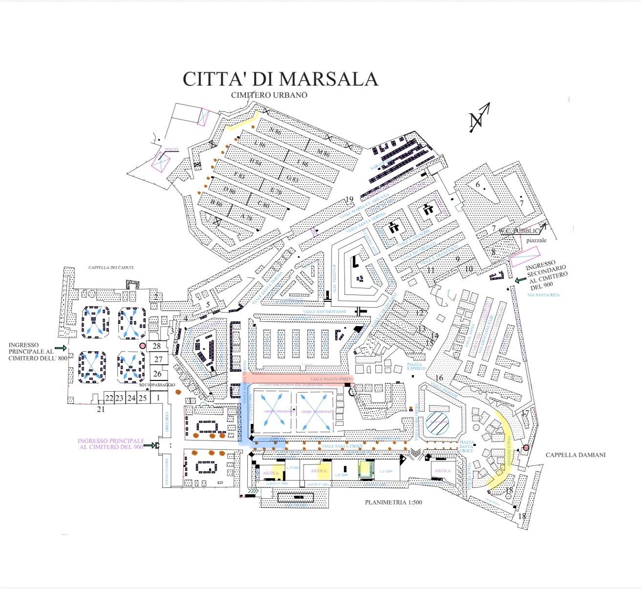 Manutenzione alberi, alcune aree del Cimitero di Marsala restano chiuse